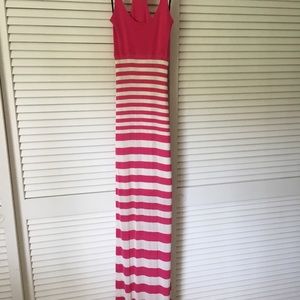 Bebe Racer Back Long Fitted Dress Size XS